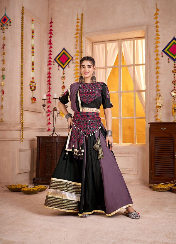 Multi Color  Viscose Cotton Navratri Collocation
