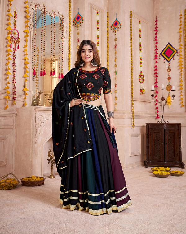 Multi Color  Viscose Cotton Navratri Collocation