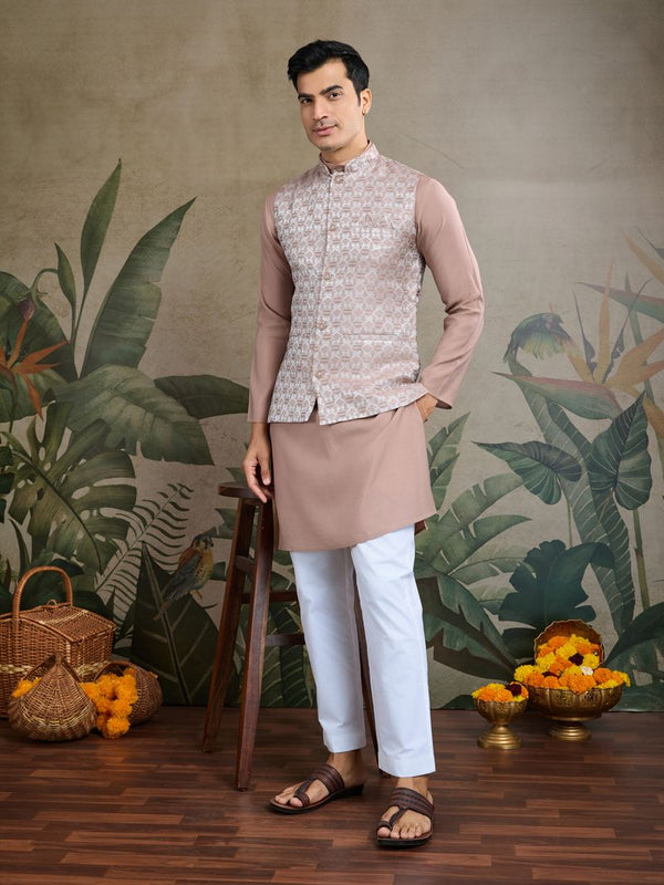 Rajwada Attire Ivory Kurta Set with Jacket
