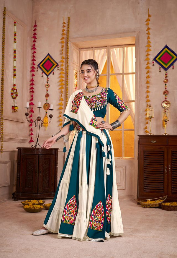 Multi Color  Viscose Cotton Navratri Collocation