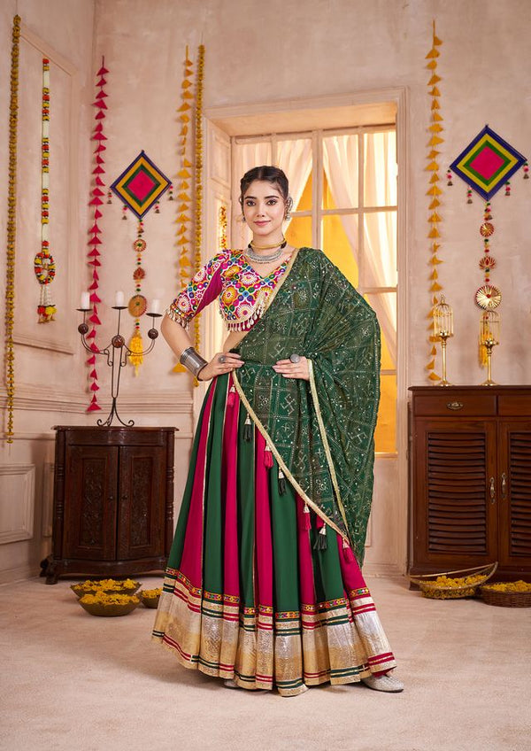 Multi Color  Viscose Cotton Navratri Collocation