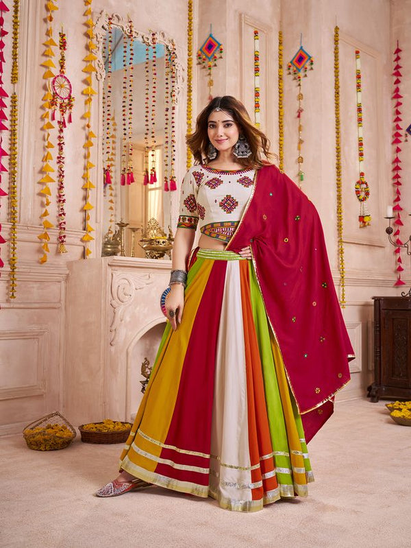 Multi Color  Viscose Cotton Navratri Collocation