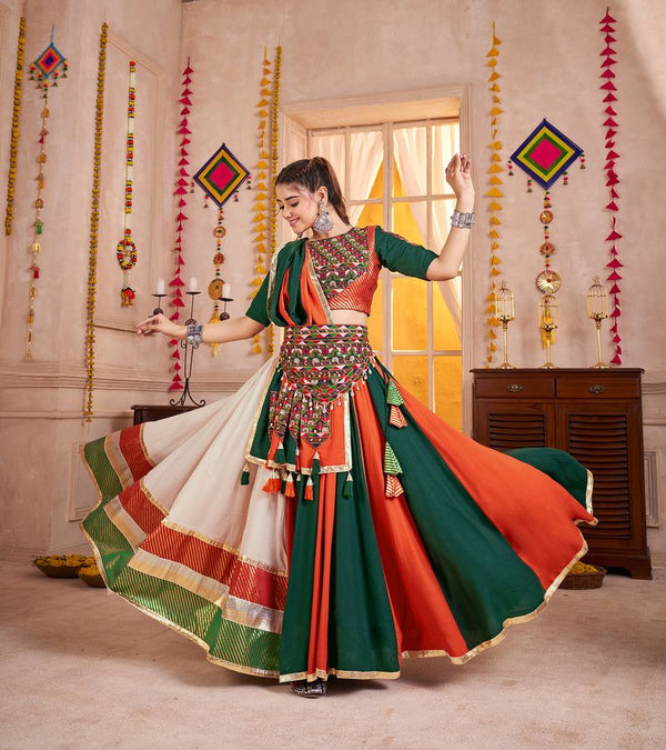 Multi Color  Viscose Cotton Navratri Collocation